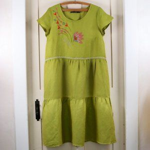 Gudrun Sjoden Green Embroidered Dress, S